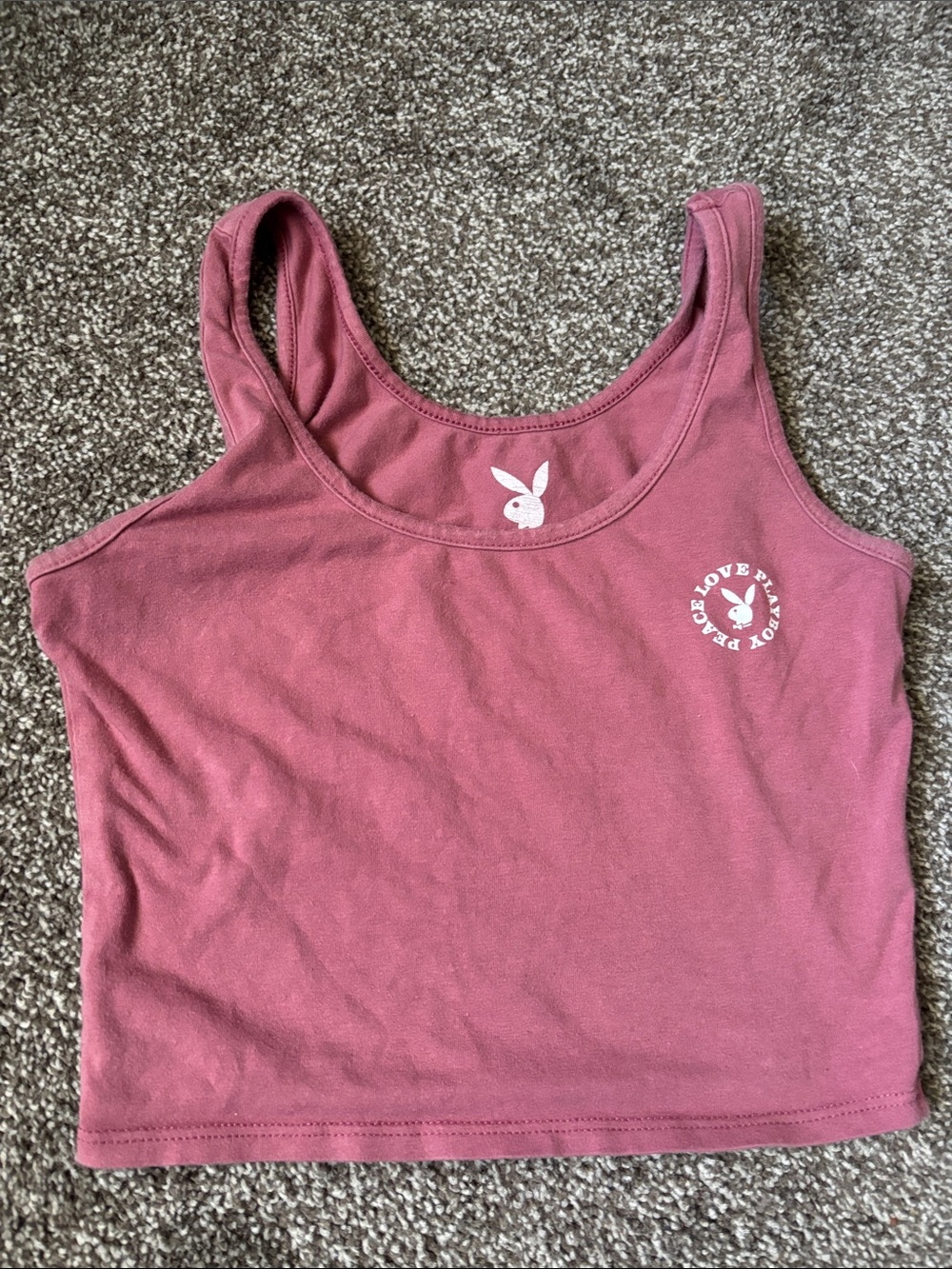 PLAYBOY Dusty Rose Logo Crop Tank